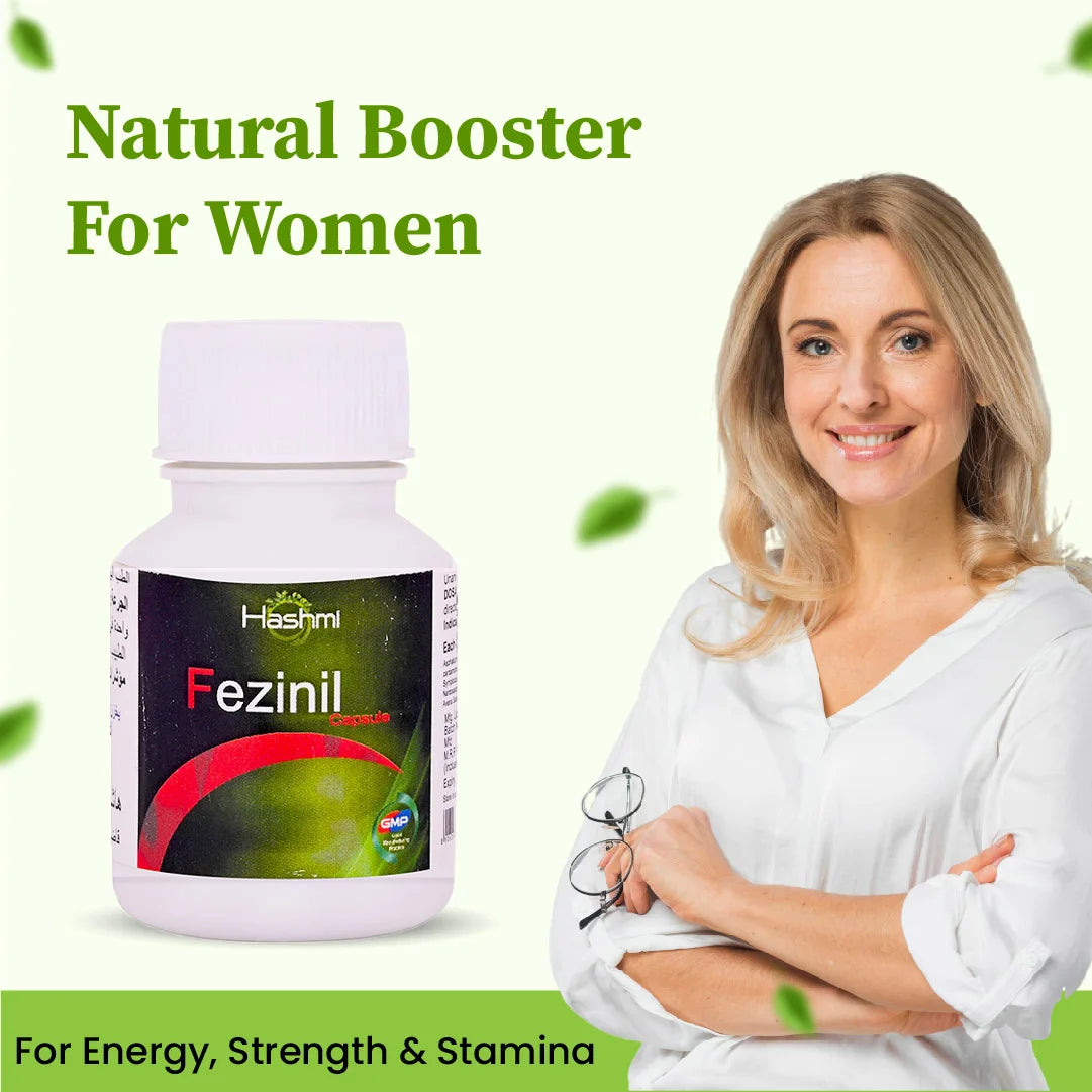 Hashmi Fezinil Capsule | Natural Ayurvedic Vitality & Energy Booster Supplement for Women