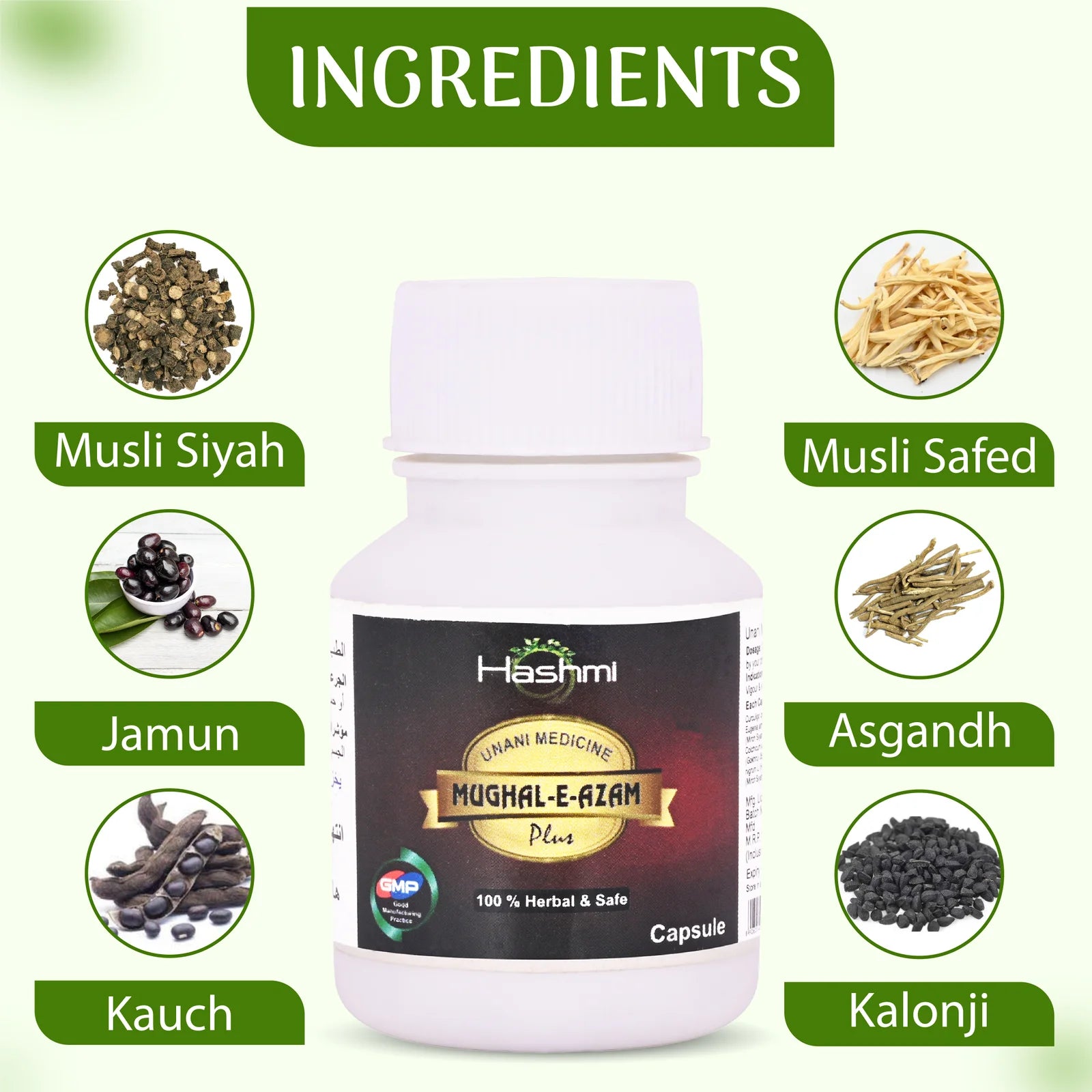 Hashmi Mughal-E-Azam Plus Capsule | Herbal Energy & Wellness Support