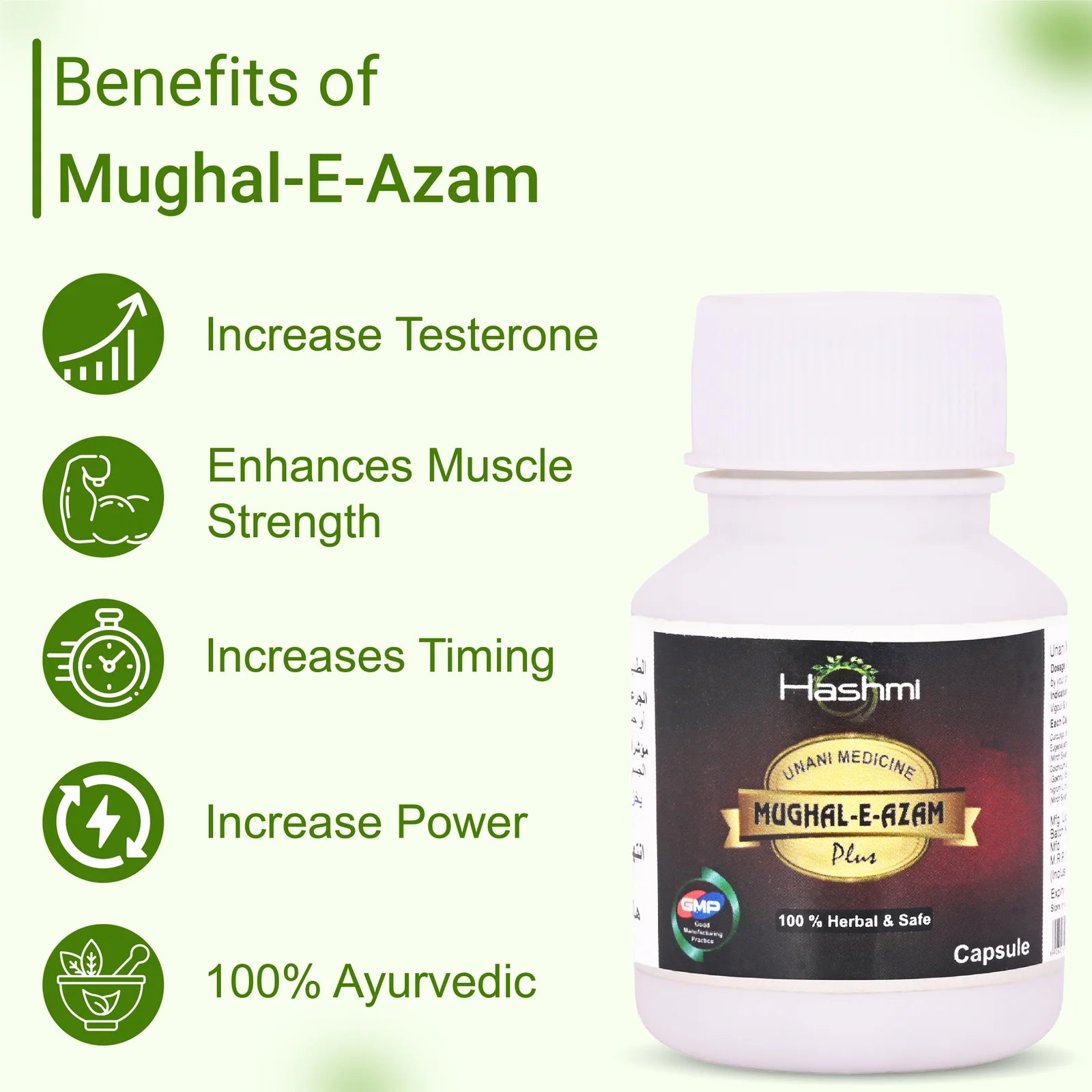 Hashmi Mughal-E-Azam Plus Capsule | Herbal Energy & Wellness Support