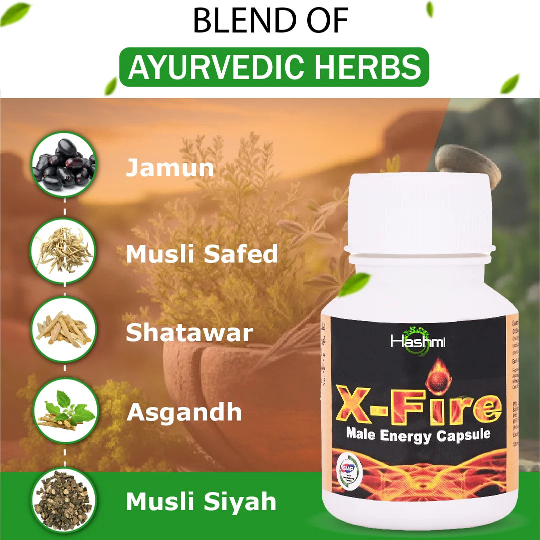 X Fire Capsule (20 Capsule) | Ayurvedic Herbal Supplement For Stamina, Enhanced Performance & Power For Men