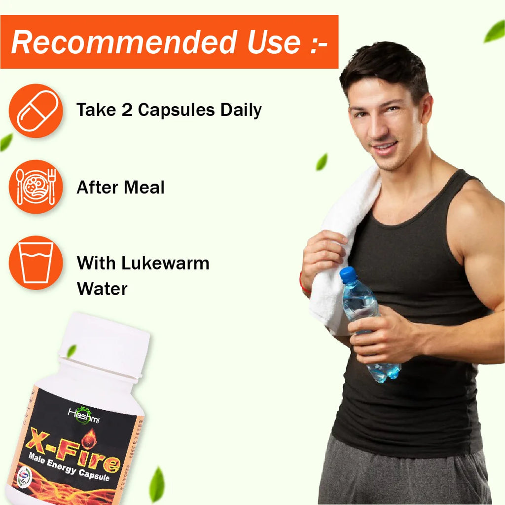 X Fire Capsule (20 Capsule) | Ayurvedic Herbal Supplement For Stamina, Enhanced Performance & Power For Men